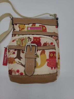 Lily Bloom Purse Crossbody Woodland Forest Theme Owl Fox Squirrels